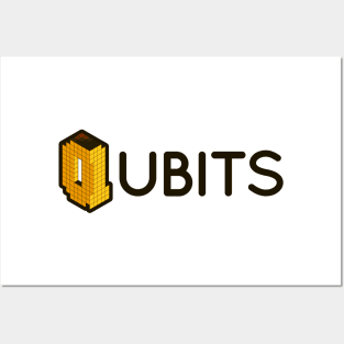 Qubits (pixels + yellow) Posters and Art